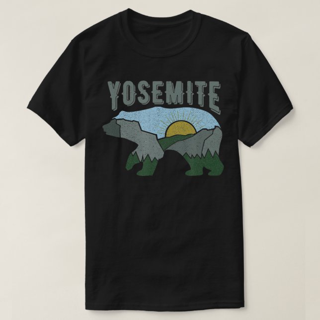 Camiseta Parque Nacional Yosemite com Bear Adventure Life (Frente do Design)
