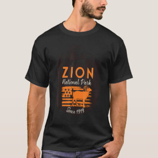 Camiseta Parque Nacional Zion Bandeira dos EUA Ovelhas Bigh