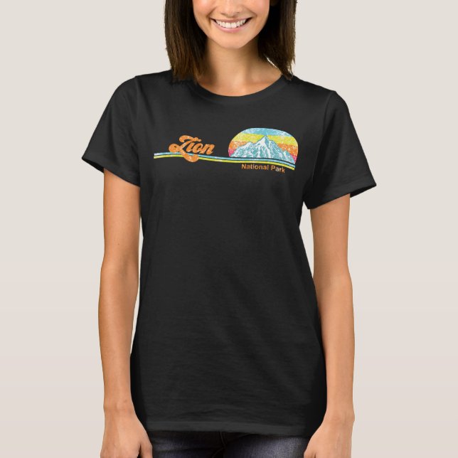 Camiseta Parque Nacional Zion Retro (Frente)