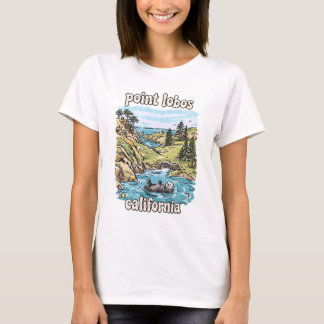 Camiseta Parque Point Lobos Califórnia Paisagem Retro Fofa