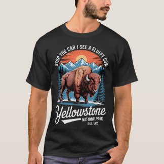 Camiseta Parque Yellowstone Pare O Carro Vejo Vacas Fofas