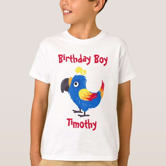 Camiseta Parrot Birthday Boy (Frente)