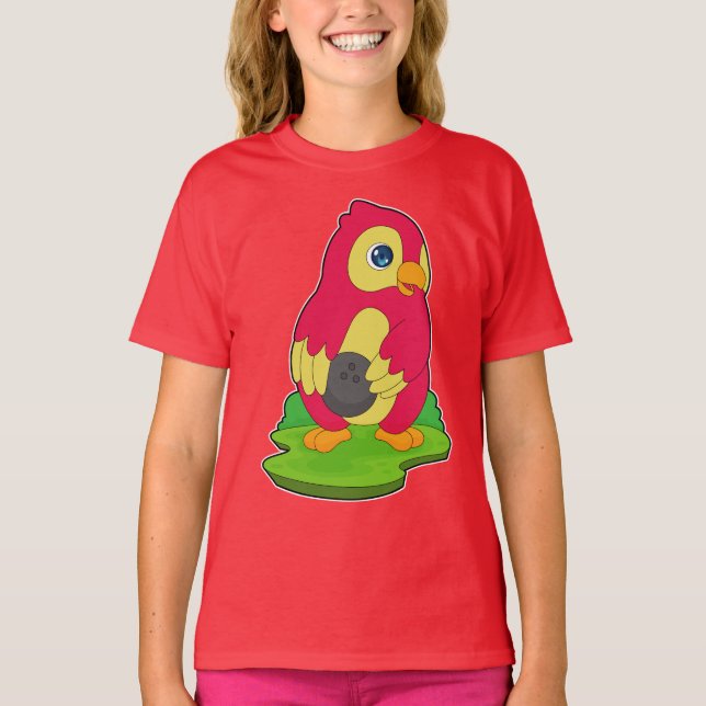 Camiseta Parrot Bowling bola de boliche (Frente)