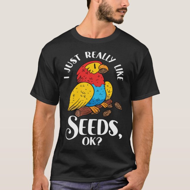Camiseta Parrot Cockatiel Wildlife Bird Seed Pet Food Parro (Frente)