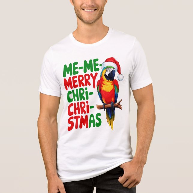 CAMISETA PARROT DE NATAL FUNNY (Frente)