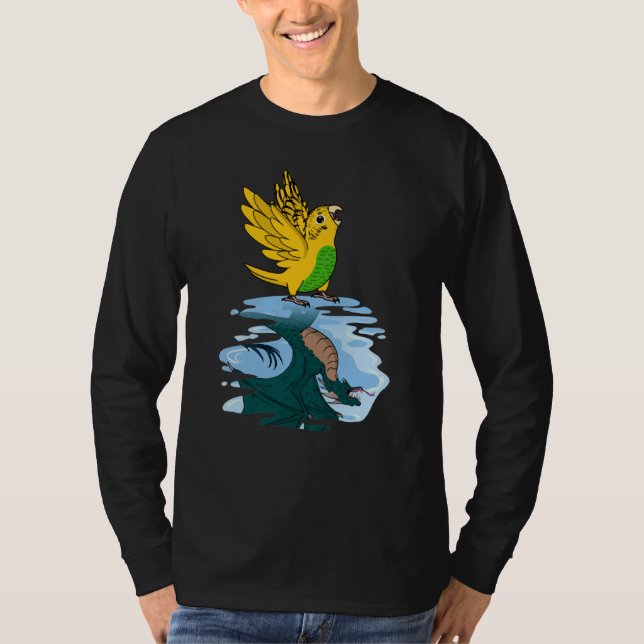 Camiseta Parrot & Dragon Reflection I Yellow Budgie Budgeri (Frente)