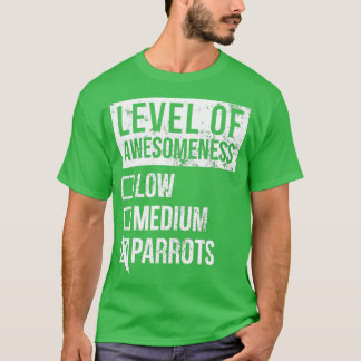 Camiseta Parrot Engraçado Arte Nível 2