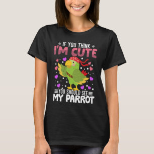 Camiseta Parrot Heart Dia de os namorados Animal Para Mulhe