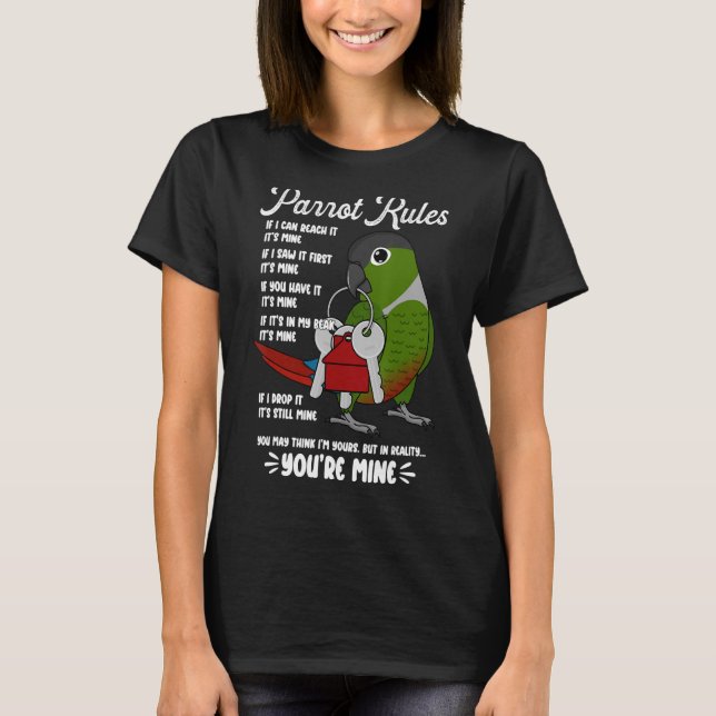 Camiseta Parrot House Regulamentação É Mim, Eu Cheek Conure (Frente)