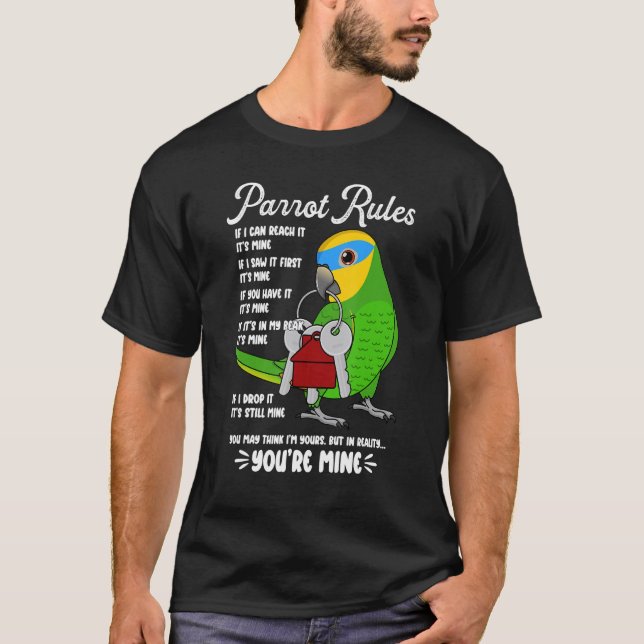 Camiseta Parrot House Rules It's Mine I Orange-winged Amazo (Frente)