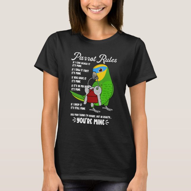 Camiseta Parrot House Rules It's Mine I Orange-winged Amazo (Frente)