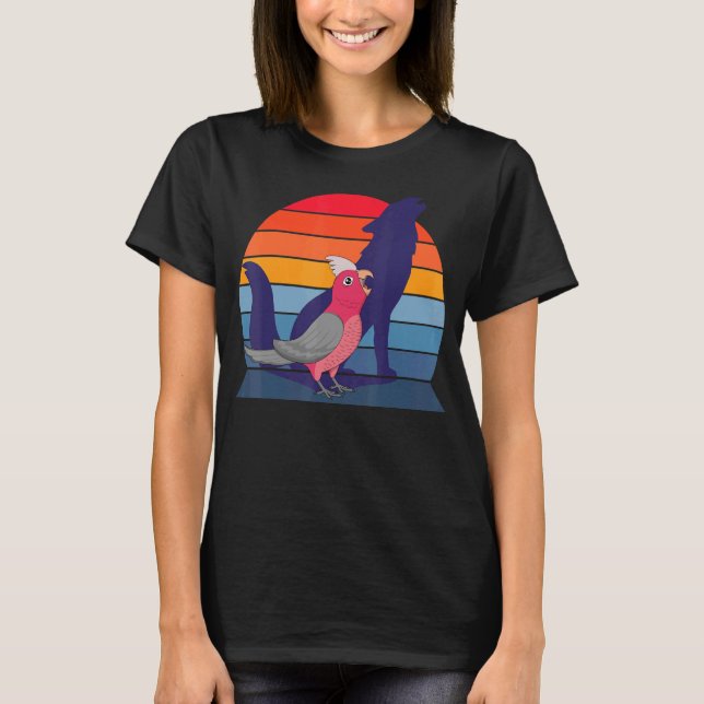 Camiseta Parrot Howling Wolf I Gritando Rosa com Gala (Frente)