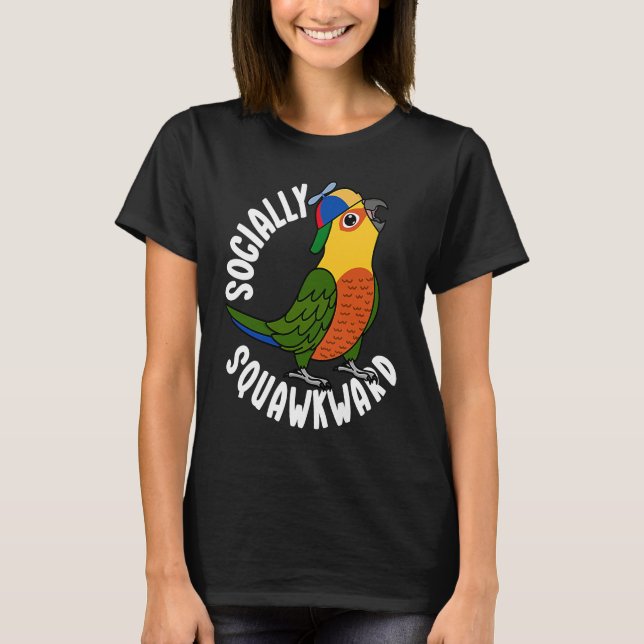 Camiseta Parrot I Jenday Conure socialmente estranho (Frente)