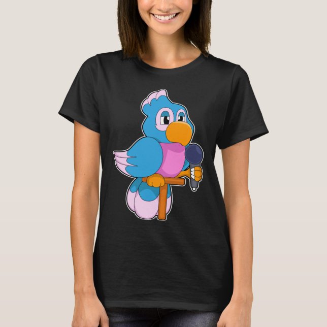 Camiseta Parrot Singer Microphone Music (Frente)