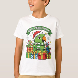 Camiseta Parrot-y Feliz Natal – Lindo Papagaio Festivo