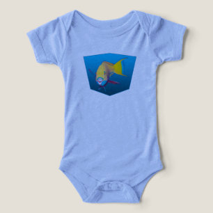 Camiseta Parrotfish - fundo azul de gradiente Design  