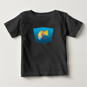 Camiseta Parrotfish - fundo azul de gradiente Design  