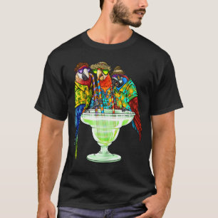 Camiseta Parrots Bebendo Margarita Havaiana Vacinas