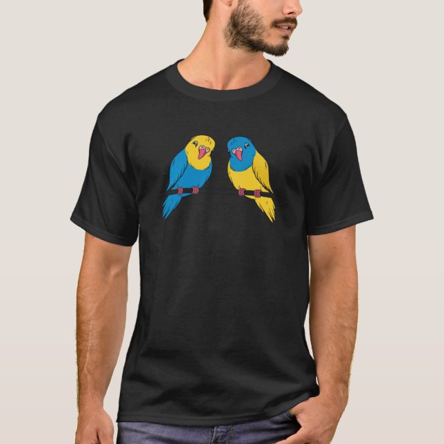 Camiseta parrots peace love couple (Frente)