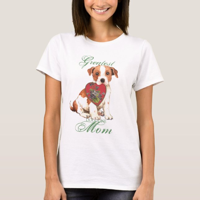 Camiseta Parson Russell Terrier Heart Mãe (Frente)