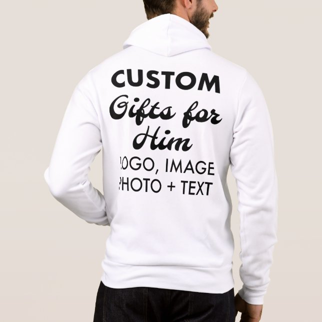 Camiseta Parte de trás personalizada - Cheio masculino Zip  (Verso)