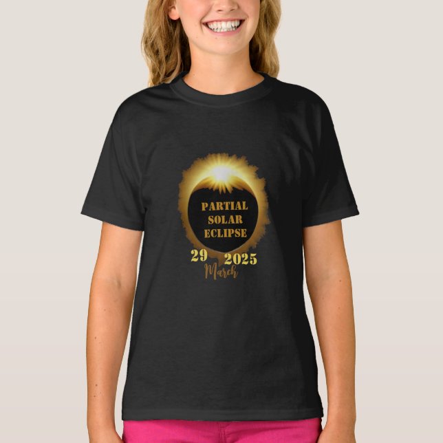 Camiseta Parte de Visualização do Eclipse Solar Parcial 202 (Frente)