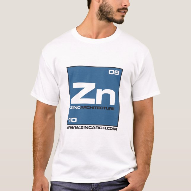 Camiseta parte dianteira do símbolo do zinco (Frente)