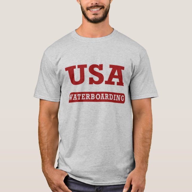 Camiseta Parte dianteira dos EUA Waterboarding (Frente)
