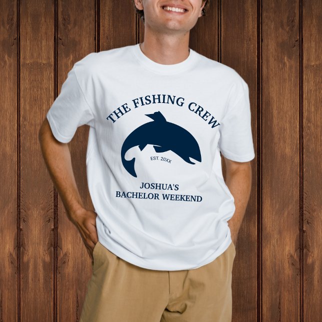 Camiseta Parte do soldado de pesca da tripulação (The Fishing Crew Fishing Bachelor Party T-Shirt)