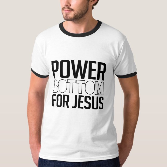 Camiseta Parte inferior do poder para Jesus (Frente)