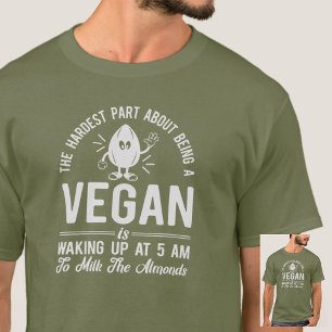 Camiseta Parte mais difícil de Vegan, Leite as amêndoas, 
