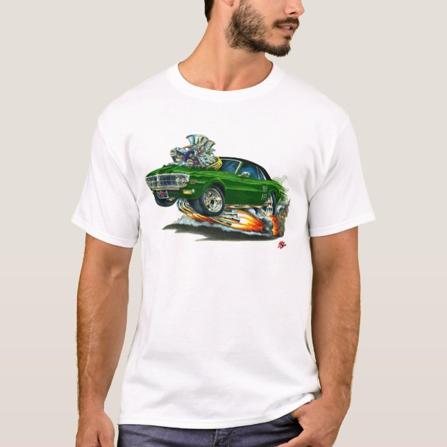 Camiseta Parte superior 1967-68 Verde-Preta de Firebird (Frente)