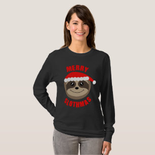 Camiseta Parte superior bonito alegre do Natal de Slothmas