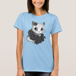 Camiseta Parte superior cinzenta de Flowy da arte