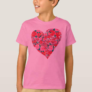 Camiseta Parte superior da arte: Coração bonito do hibisc