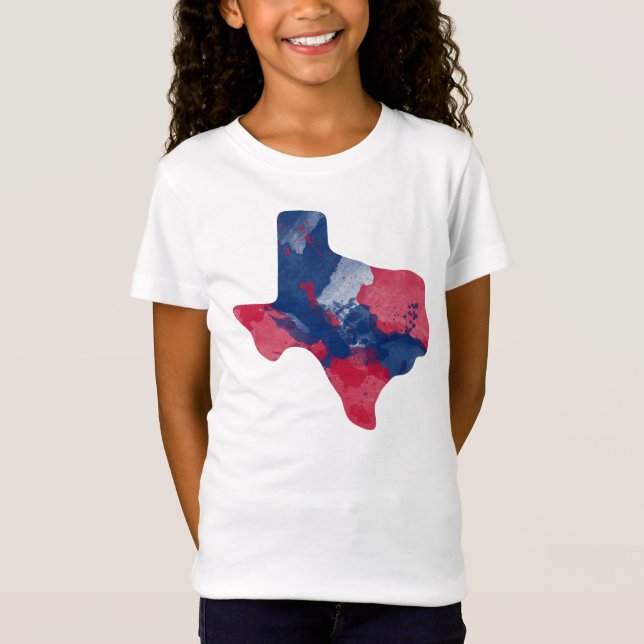 Camiseta Parte superior das meninas de Texas da aguarela (Frente)