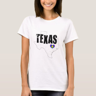 Camiseta Parte superior do coração de Texas do vintage