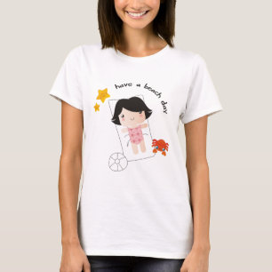 Camiseta Parte superior dos espaguetes do dia da praia