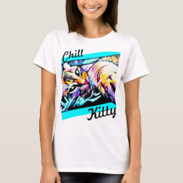 Camiseta Parte superior flowy do gatinho frio