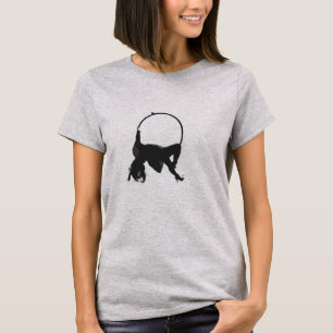 Camiseta Parte superior fraca circular do ajustado da aro