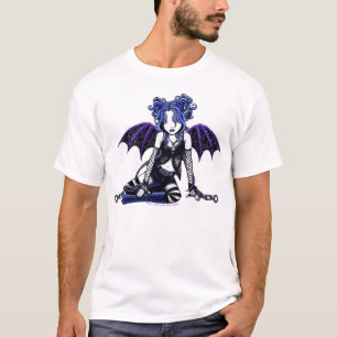 Camiseta Parte superior gótico acorrentada azul do país d
