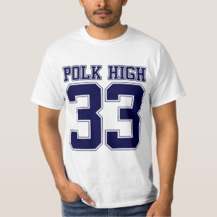 Camiseta Parte traseira alta de Polk Bundy 33