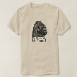 Camiseta Parte traseira animal da prata do humor do macaco