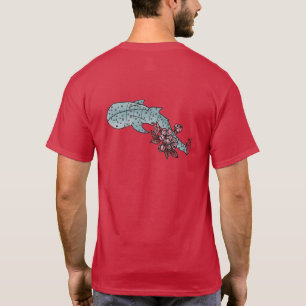 Camiseta Parte traseira do tubarão de baleia da flor de