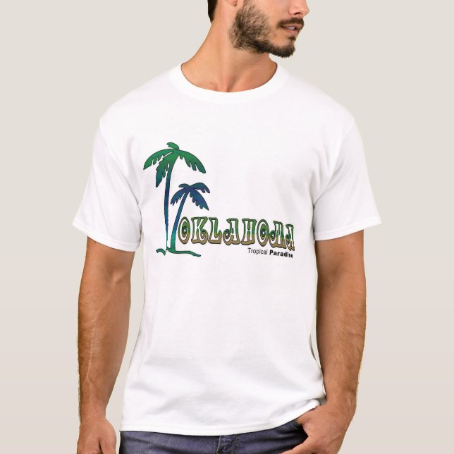 Camiseta Parte tropical 3 do paraíso de Oklahoma… (Frente)