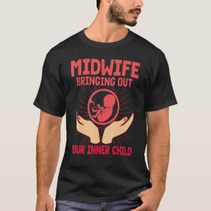 Camiseta Parteira Enfermeira Parteira Revelando o Seu Inter