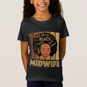 Camiseta Parteira Negra Forte Mulheres Afro-Americanas