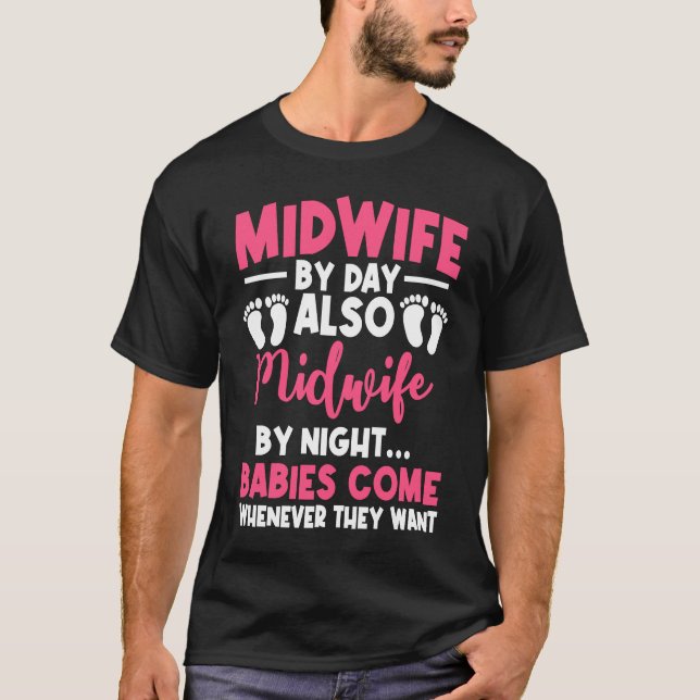 Camiseta Parteira Por Noite De Trabalho Obstetra Nur (Frente)