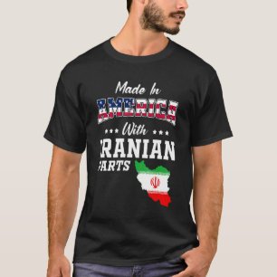 Camiseta Partes Americanas Iranianas Mapa do Irã Bandeira d