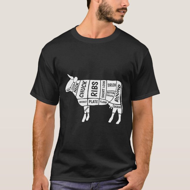 Camiseta Partes de carne de vaca (Frente)